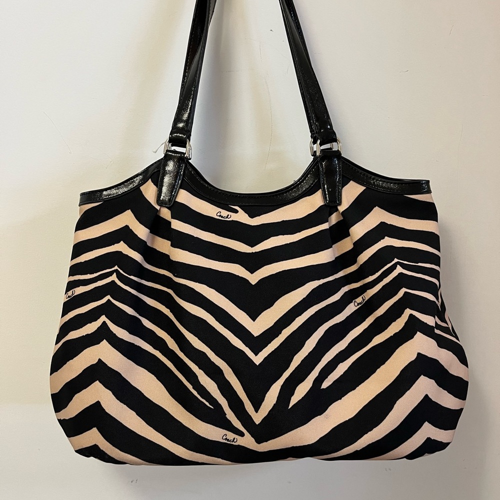 Coach Devin Signature Stripe Zebra Print F2402 - image 4